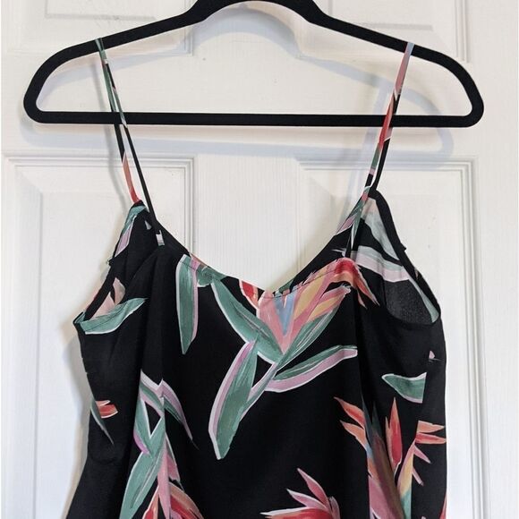 Tucker Assymetical Ruffle Tank Birds of Paradise in Crepe de Chine Silk Floral - Picture 8 of 8